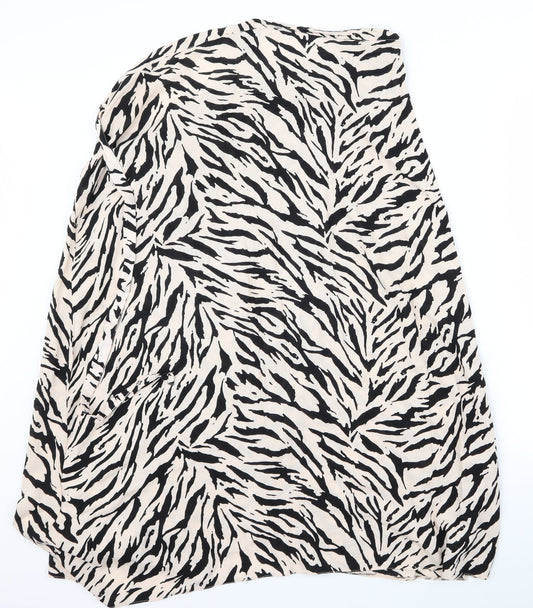 Preworn Womens Black Animal Print  Basic Blouse Size 8  - 9