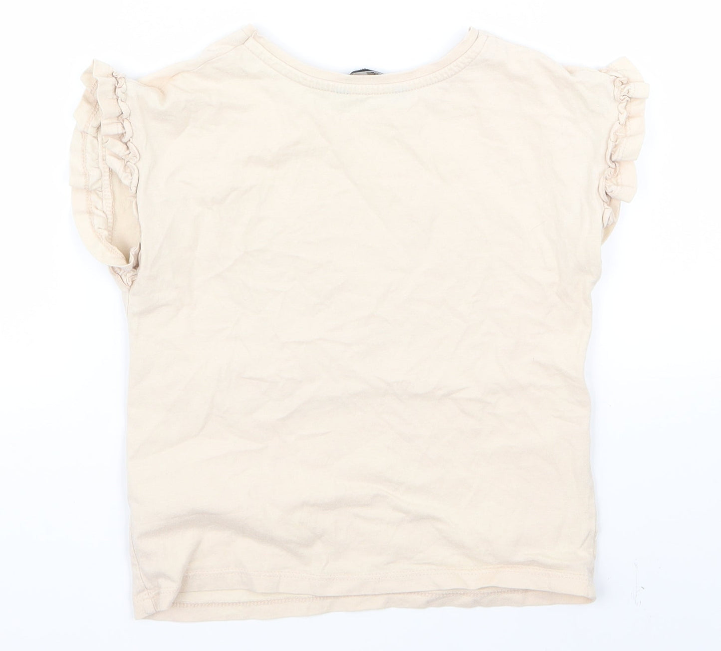 George Girls Beige  Rayon Basic T-Shirt Size 6 Years