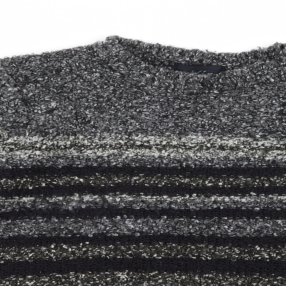 mixin Womens Grey Striped  Pullover Jumper Size M