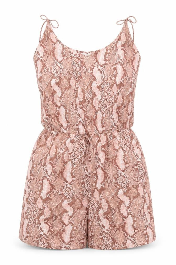 H&M Womens Beige Animal Print  Jumpsuit One-Piece Size XS L3 in