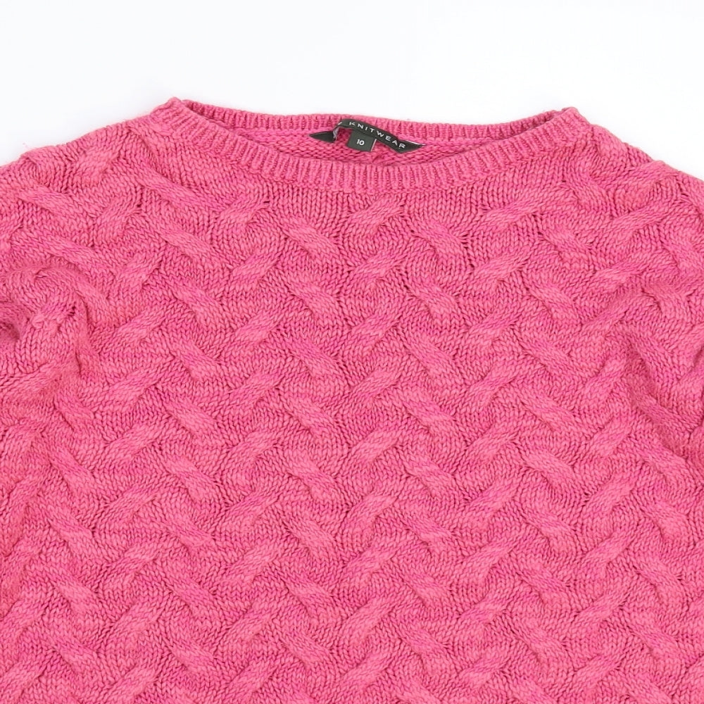 Bonmarché Womens Pink  Knit Pullover Jumper Size 10