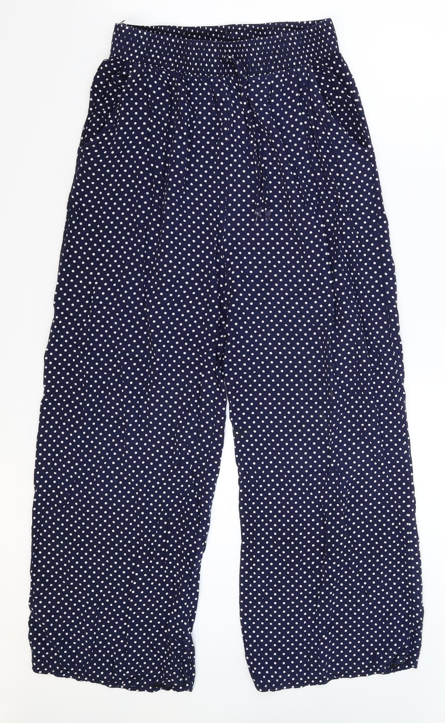 Preworn Womens Blue Polka Dot  Sweatpants Trousers Size L L25 in