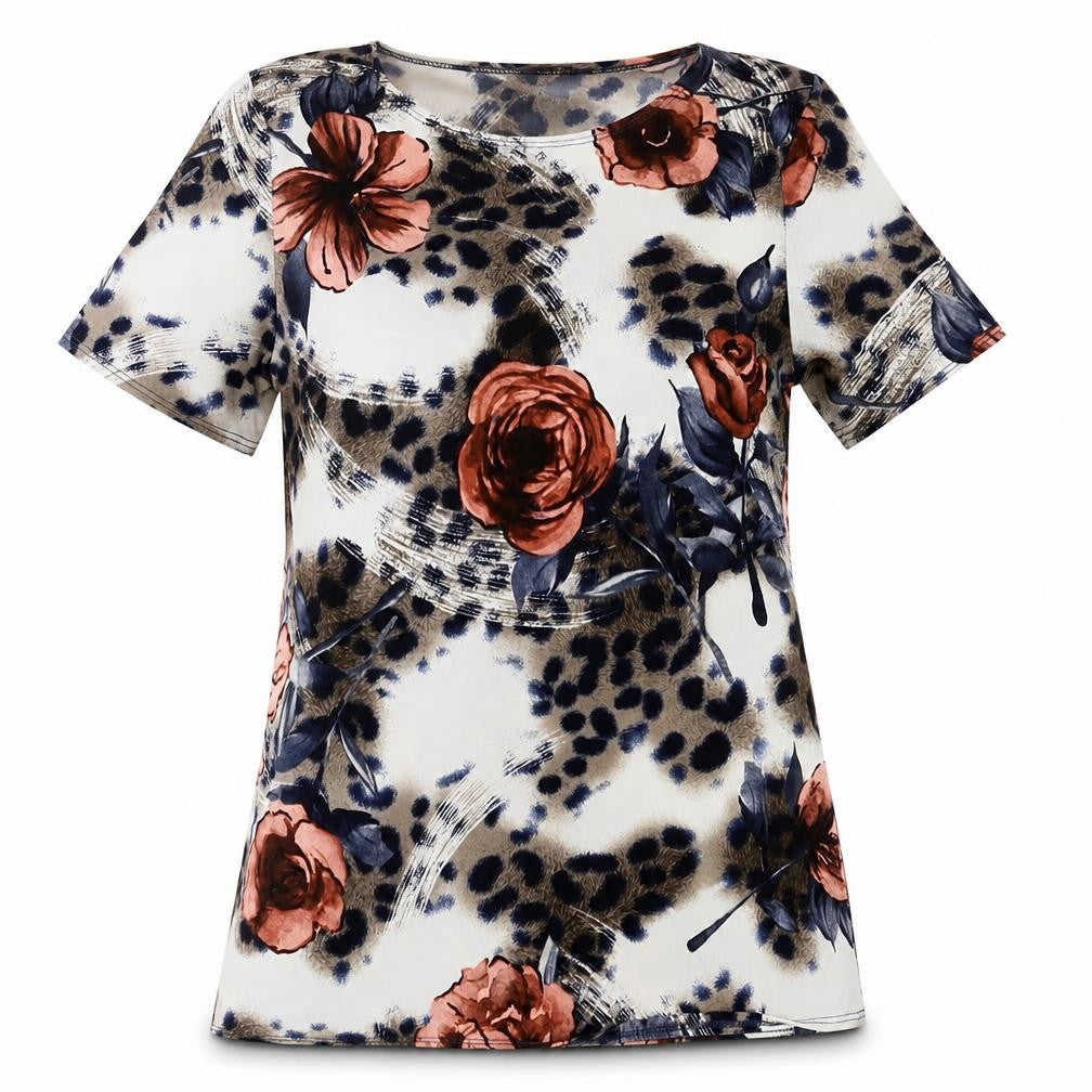 Saloos Womens Multicoloured Floral  Basic T-Shirt Size 12