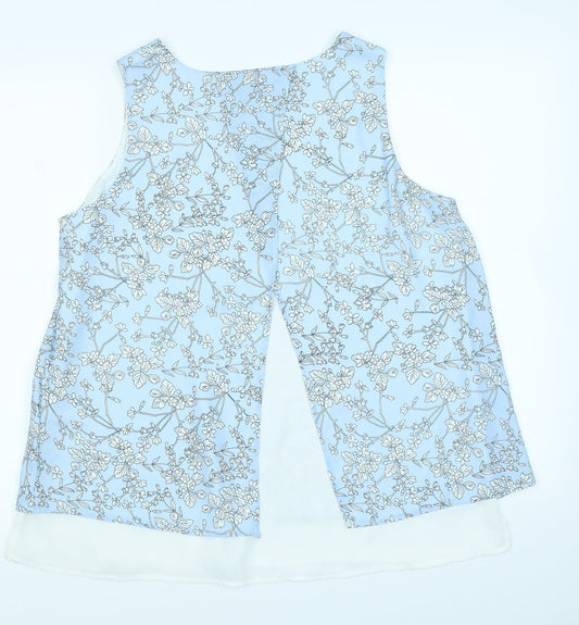 Jessica Graaf Womens Blue Floral  Basic Blouse Size S