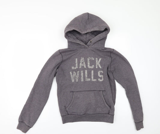 Jack Wills Womens Grey   Pullover Hoodie Size 8