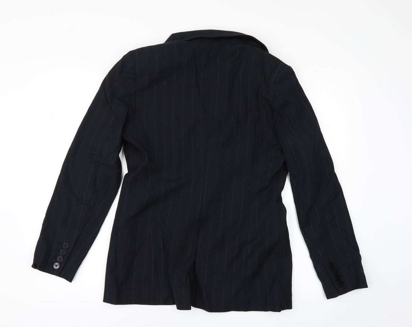 NEXT Womens Black Striped  Jacket Suit Jacket Size 12