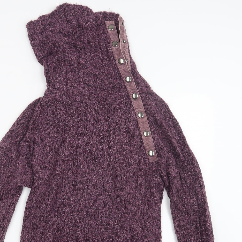 M&Co Womens Purple  Knit Pullover Jumper Size S