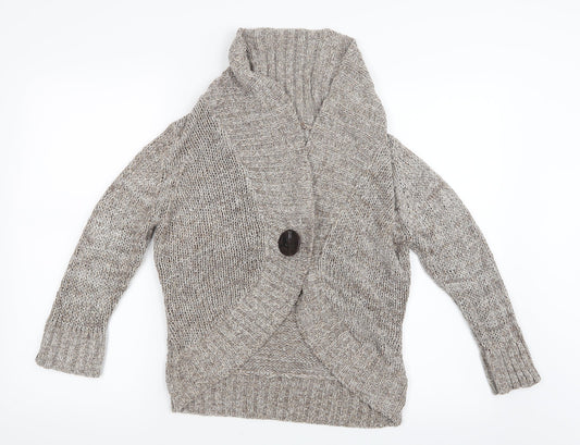 Marks and Spencer Womens Beige  Knit Cardigan Jumper Size 12