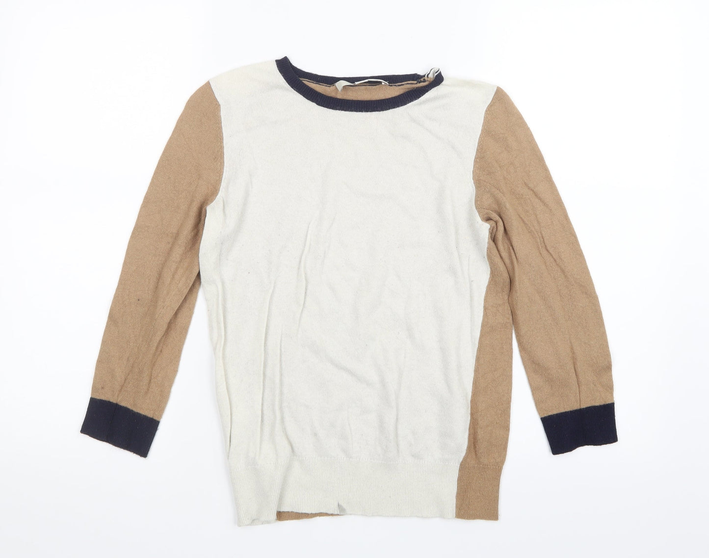 LOFT Womens Beige  Knit Pullover Jumper Size S