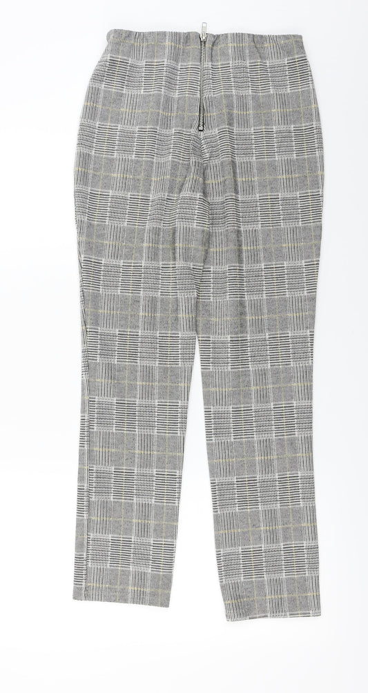 H&M Womens Grey Check  Trousers  Size M L24 in