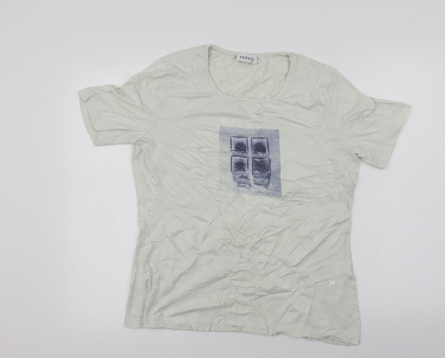 Bianca  Womens Ivory   Basic T-Shirt Size 14