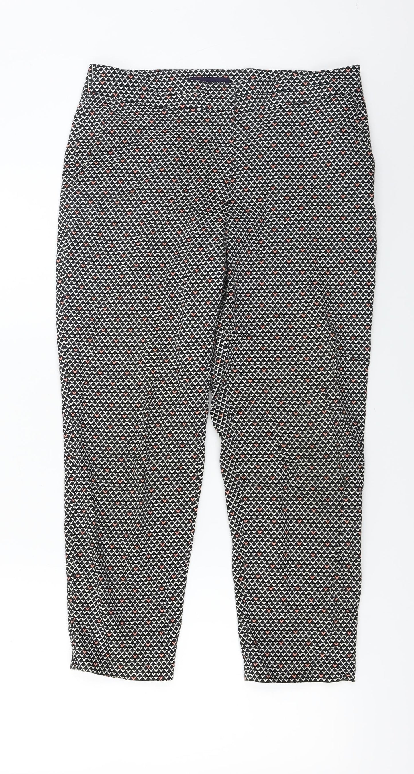 Marks and Spencer Womens Black Herringbone  Trousers  Size 10 L22 in