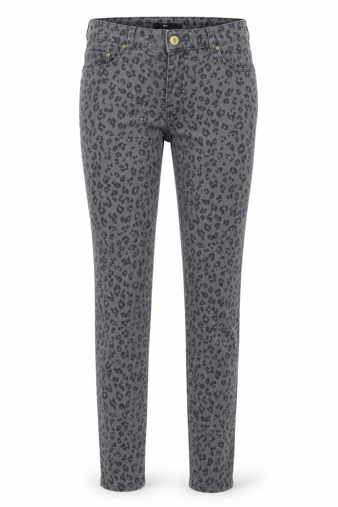 H&M  Womens Grey Animal Print  Skinny Jeans Size 6 L28 in