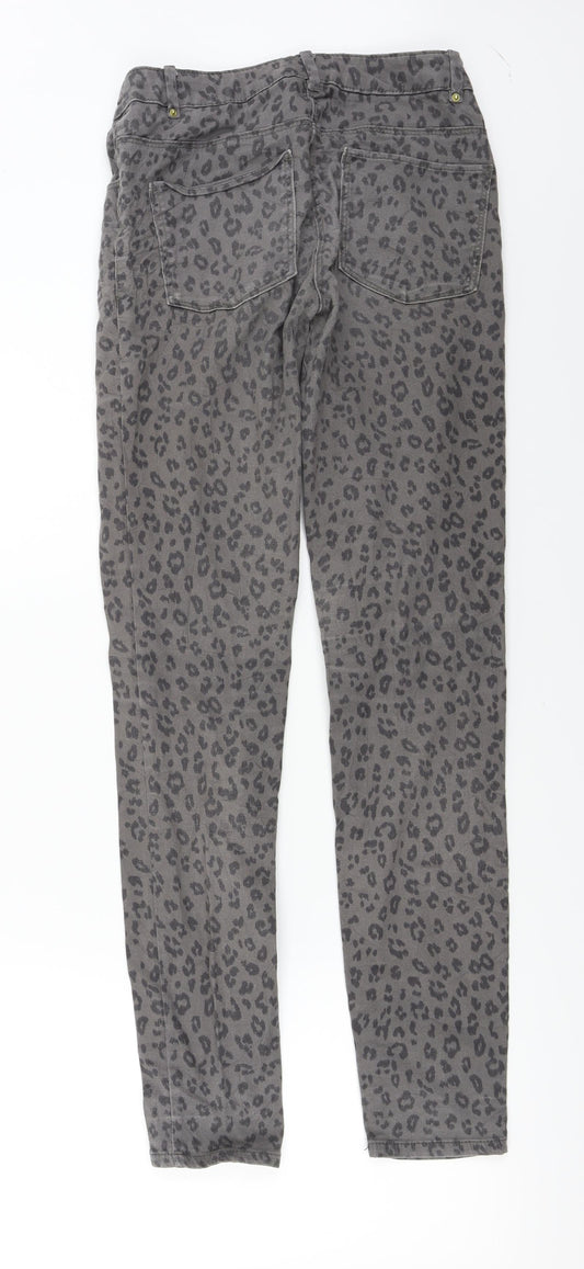 H&M  Womens Grey Animal Print  Skinny Jeans Size 6 L28 in