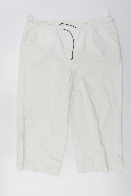 Preworn  Womens White   Cropped Trousers Size 34 in L21 in