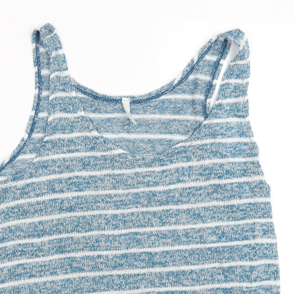 Preworn Womens Blue Striped  Basic Tank Size 14