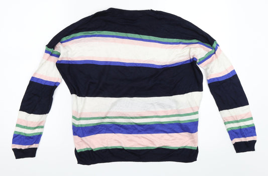 Marks and Spencer Womens Blue Striped  Pullover Jumper Size M