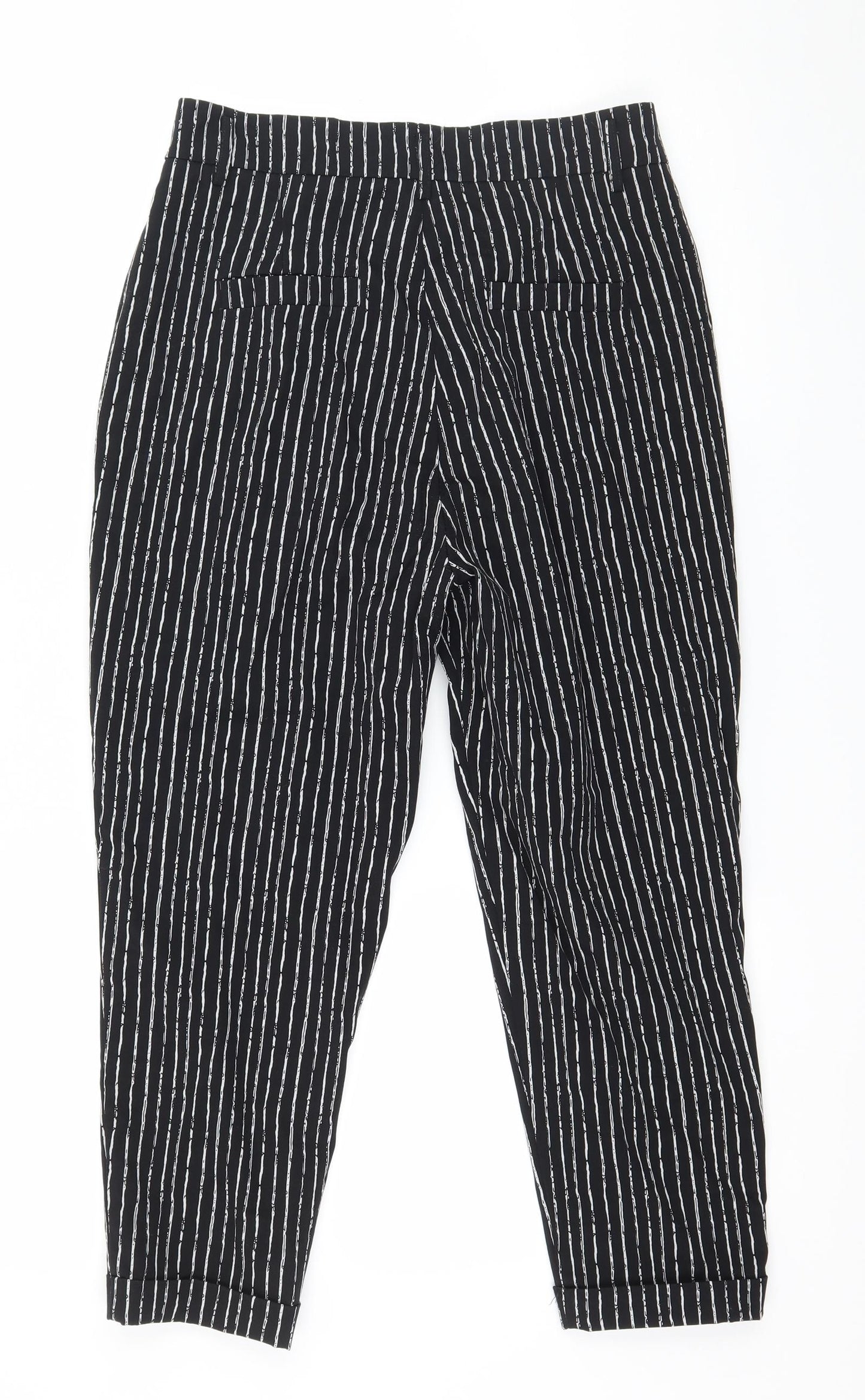 Preworn Womens Black Striped  Trousers  Size 27 in L24 in