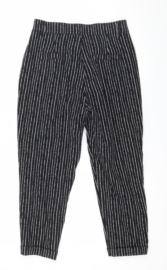Preworn Womens Black Striped  Trousers  Size 27 in L24 in