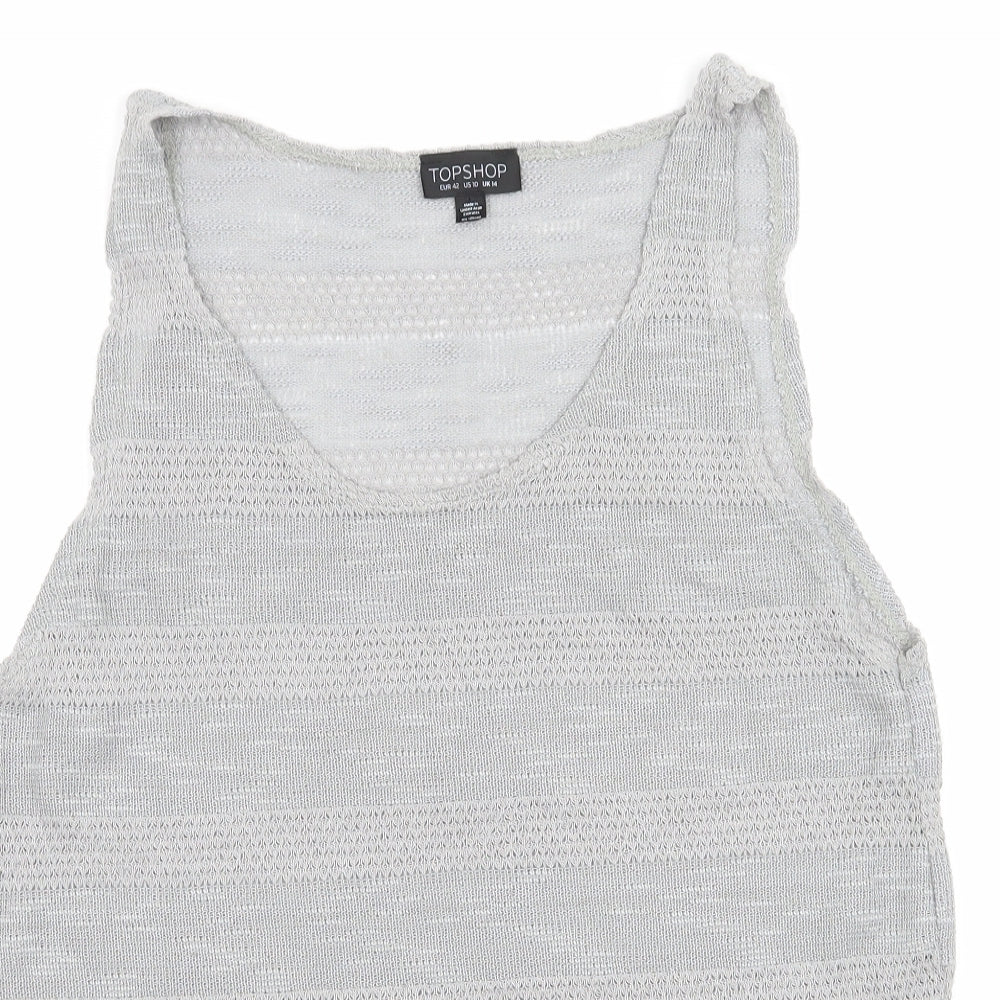 Topshop Womens Green  Knit Basic Tank Size 14