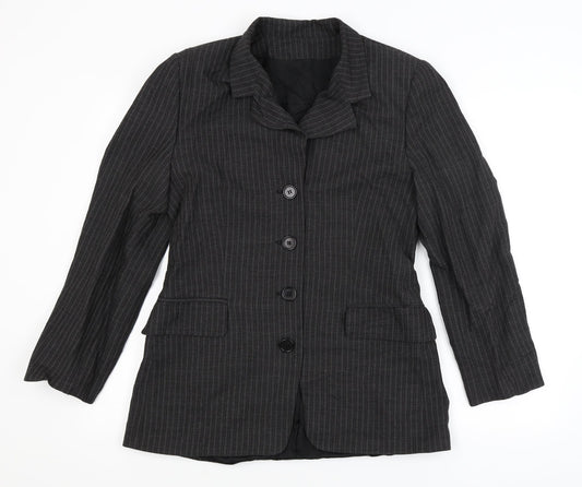 Preworn Womens Grey Spotted  Jacket Blazer Size 12