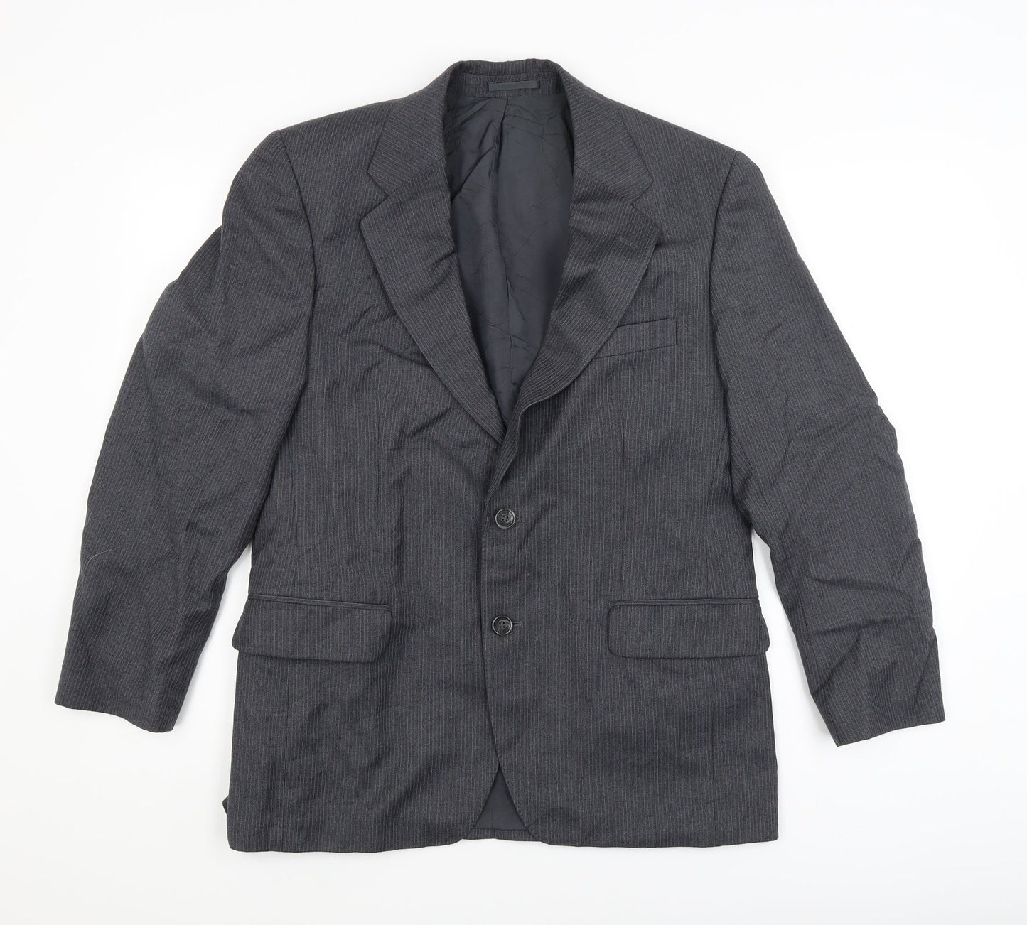 J A Moore Mens Grey Striped  Jacket Blazer Size 38