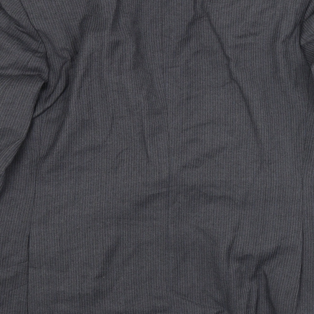 J A Moore Mens Grey Striped  Jacket Blazer Size 38