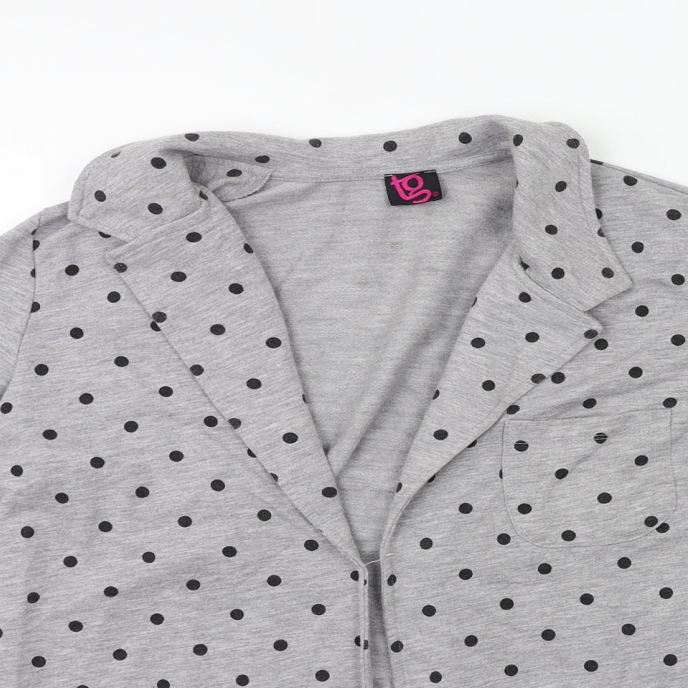 TG Womens Grey Polka Dot  Jacket Blazer Size 14