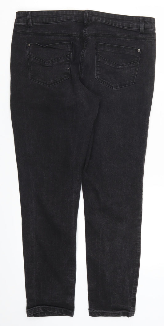 Preworn Womens Black  Denim Skinny Jeans Size 33 in L29 in