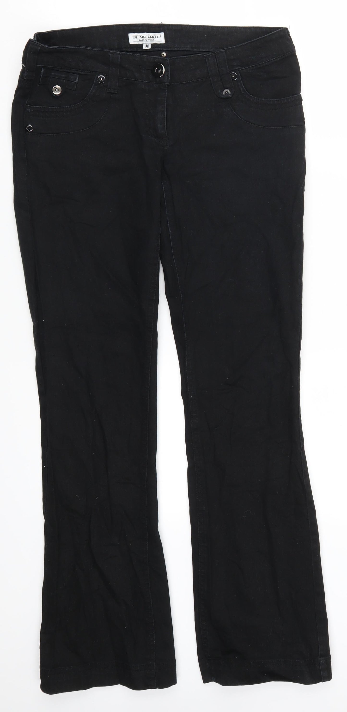 Blind Date Womens Black  Denim Straight Jeans Size M L30 in
