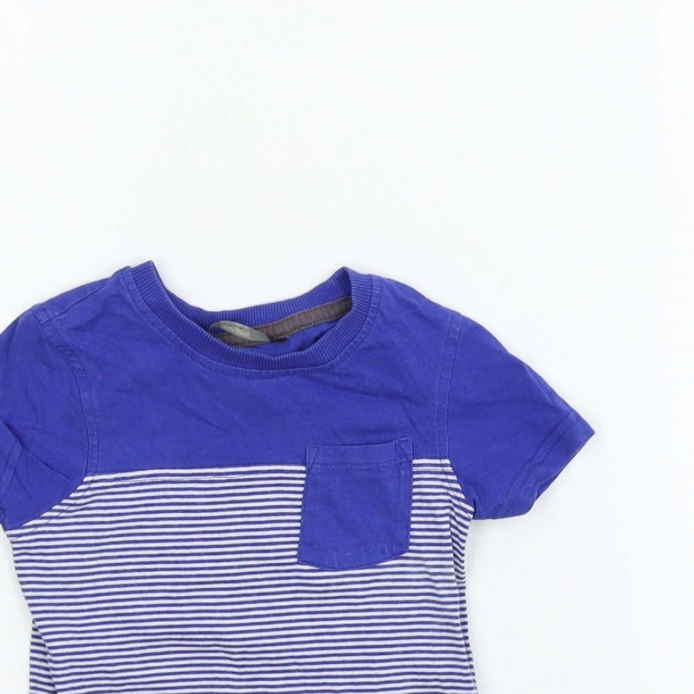 George Boys Blue Striped  Basic T-Shirt Size 12-18 Months