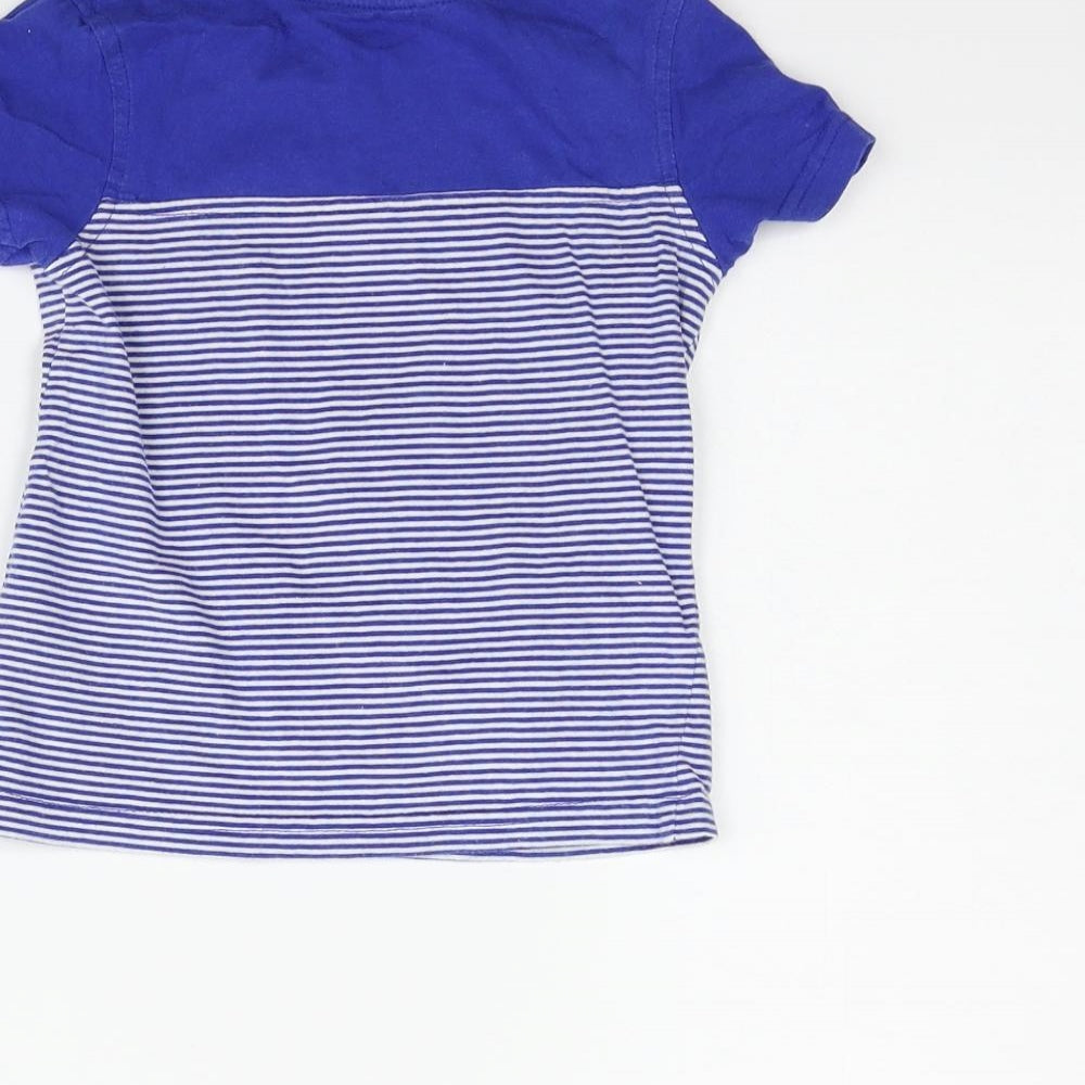George Boys Blue Striped  Basic T-Shirt Size 12-18 Months