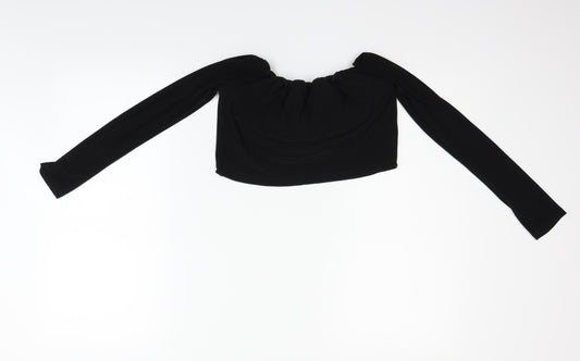 PRETTYLITTLETHING Womens Black   Basic Blouse Size 12