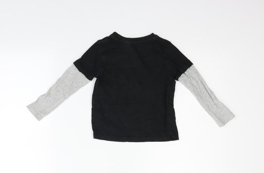 George Girls Black   Basic T-Shirt Size 2-3 Years