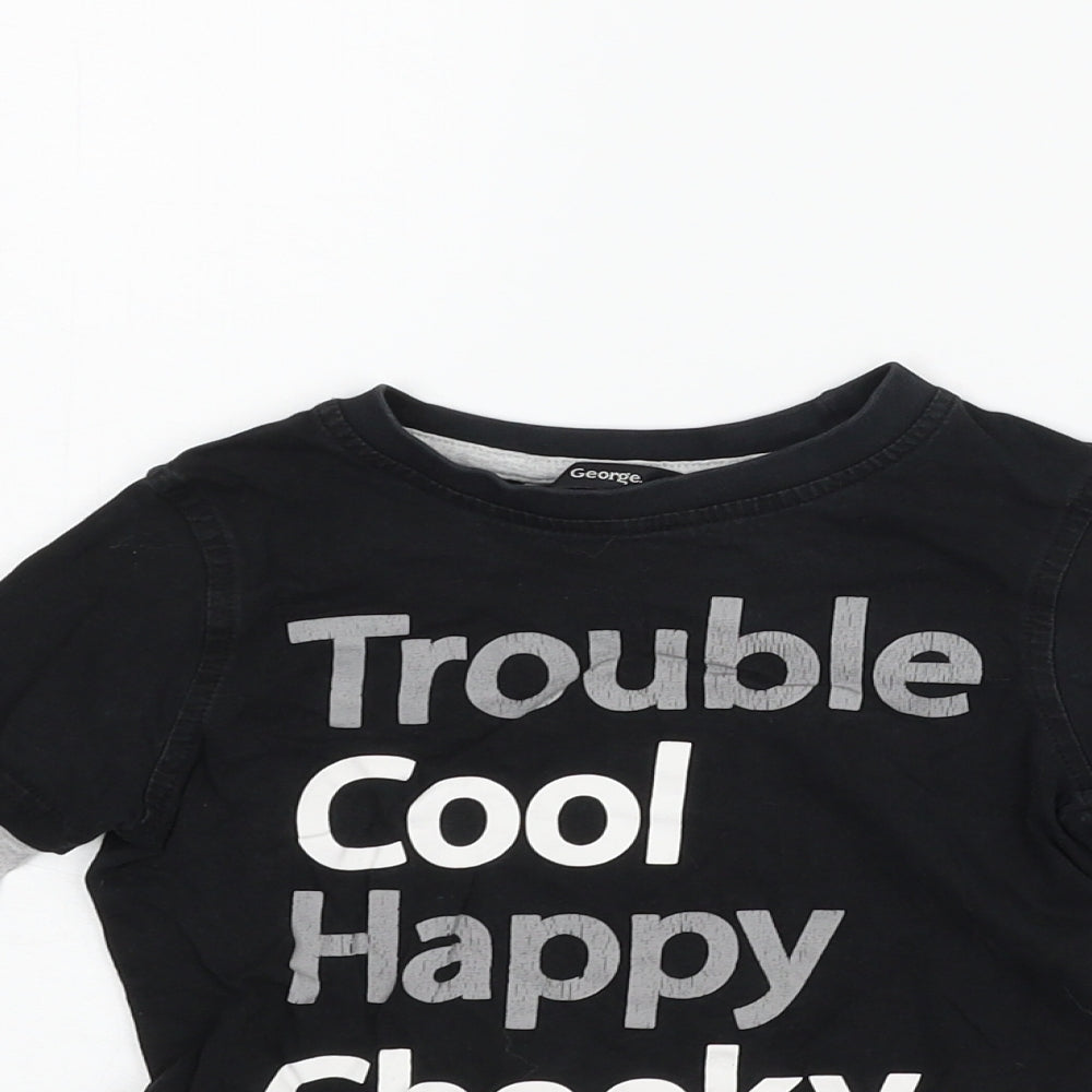 George Girls Black   Basic T-Shirt Size 2-3 Years