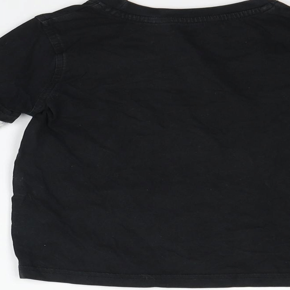 George Girls Black   Basic T-Shirt Size 2-3 Years