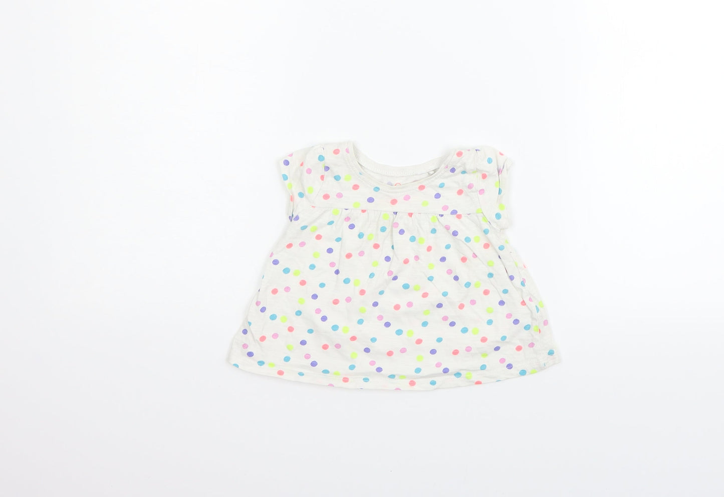 NEXT Boys White Polka Dot  Basic T-Shirt Size 6-9 Months