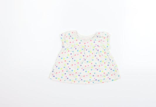 NEXT Boys White Polka Dot  Basic T-Shirt Size 6-9 Months