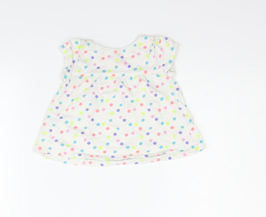 NEXT Boys White Polka Dot  Basic T-Shirt Size 6-9 Months