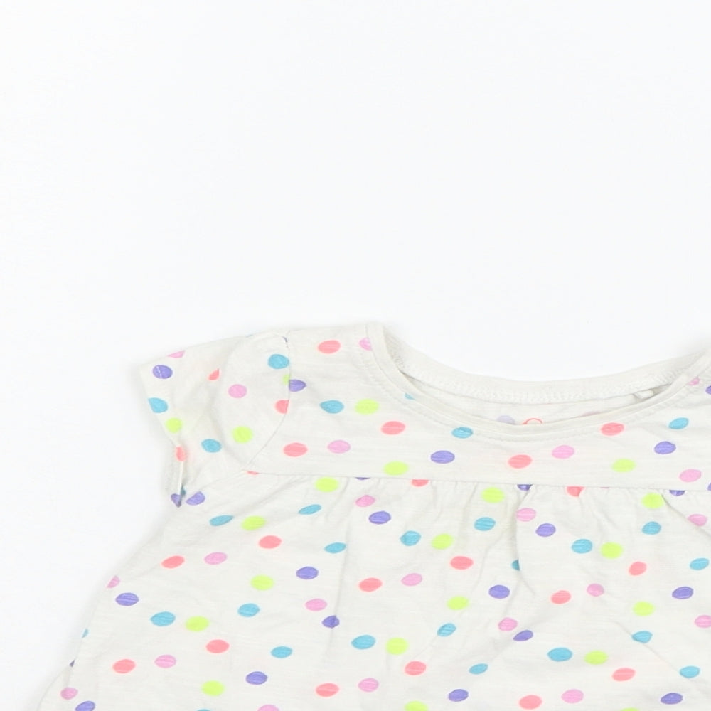 NEXT Boys White Polka Dot  Basic T-Shirt Size 6-9 Months