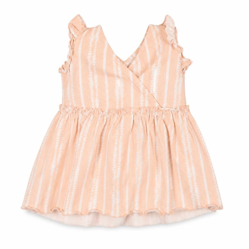 Front view of George girls’ orange polka dot fit & flare, size 6-9, months
