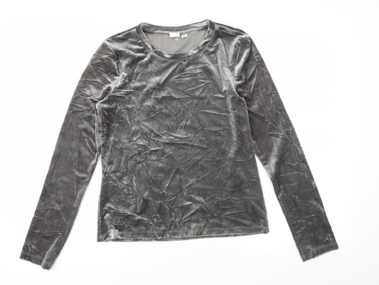 Gap Womens Silver  Velour Basic Blouse Size XS
