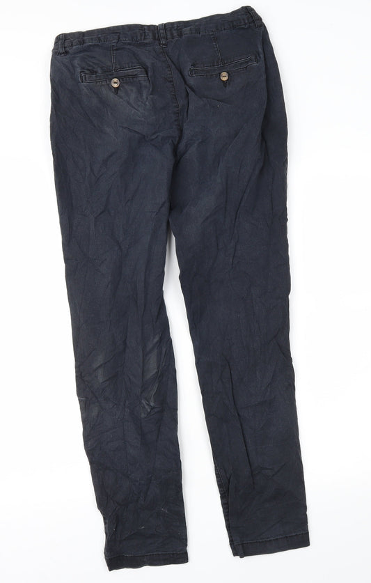 H&M Womens Blue  Denim Straight Jeans Size 10 L28 in