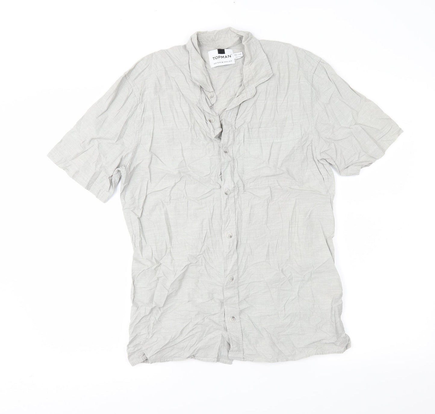 Topman Mens Grey    Button-Up Size M