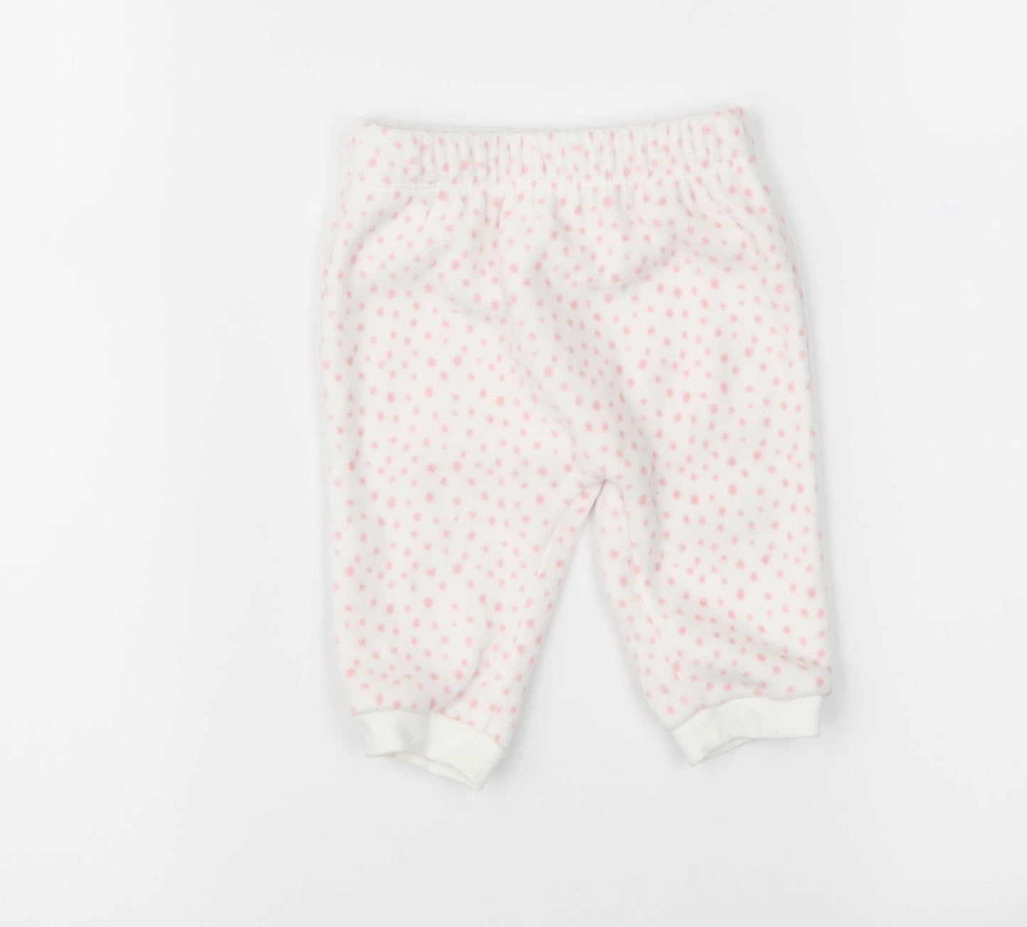 George Girls White Polka Dot  Jogger Trousers Size 0-3 Months