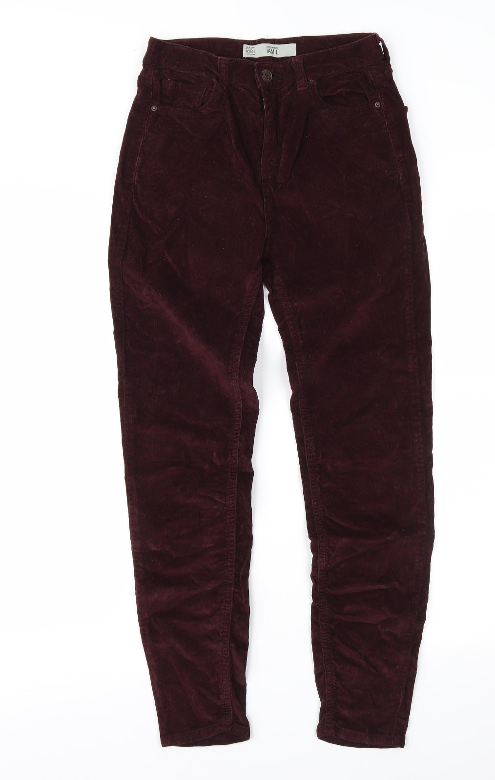 Topshop Womens Purple  Corduroy Trousers  Size 25 in L30 in