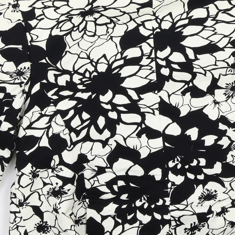 George Womens Black Floral  Jacket Coat Size 12