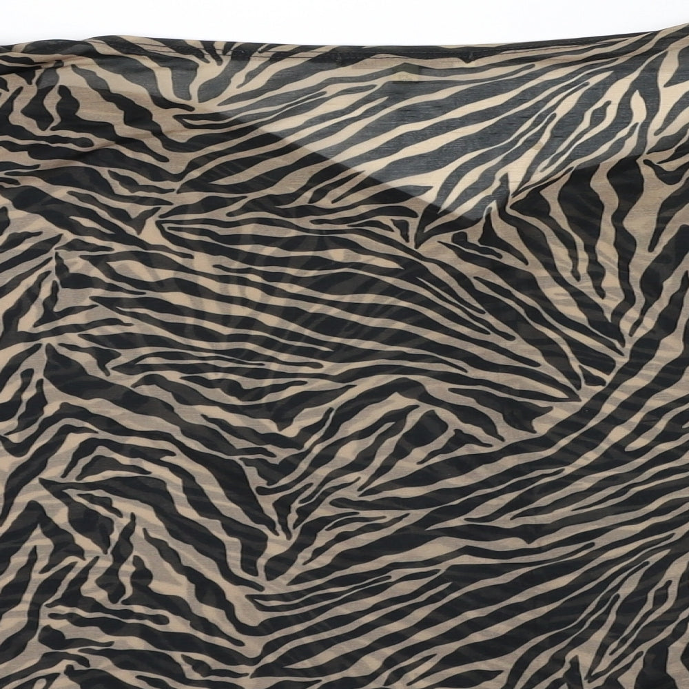 River Island Womens Brown Animal Print  Basic T-Shirt Size 8