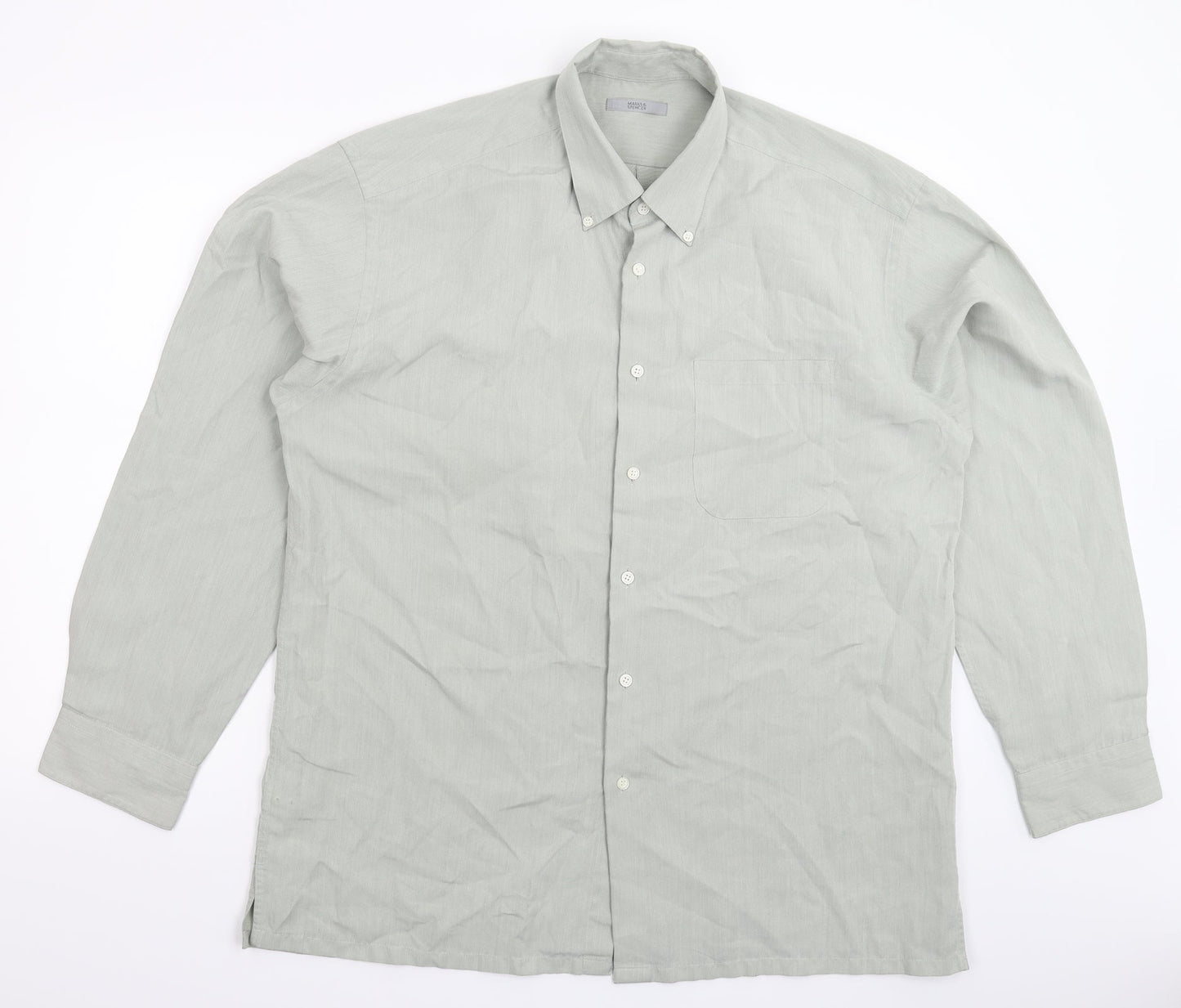 Marks and Spencer Mens Grey    Button-Up Size L