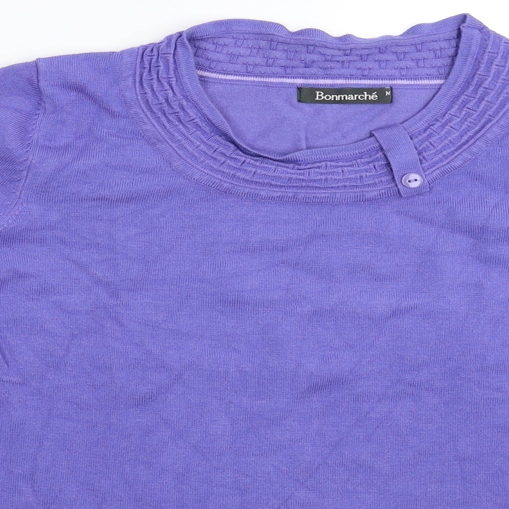 Bonmarché Womens Purple  Knit Pullover Jumper Size M
